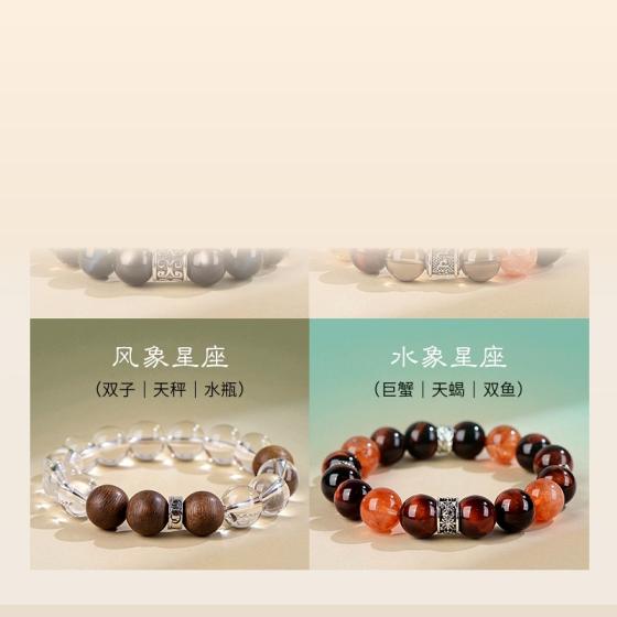 Zodiac Four Symbols Bracelet — Multi-Crystal Constellation Design
