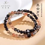 Black Gold Legacy Bracelet — Super Seven & Silver Obsidian Design