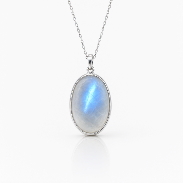 Rainbow Moonstone Pendant — S925 Silver
